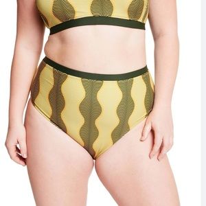 NEW NWT Fe Noel X Target Mirco Waves Print High Waist Cheeky High Leg Bikini